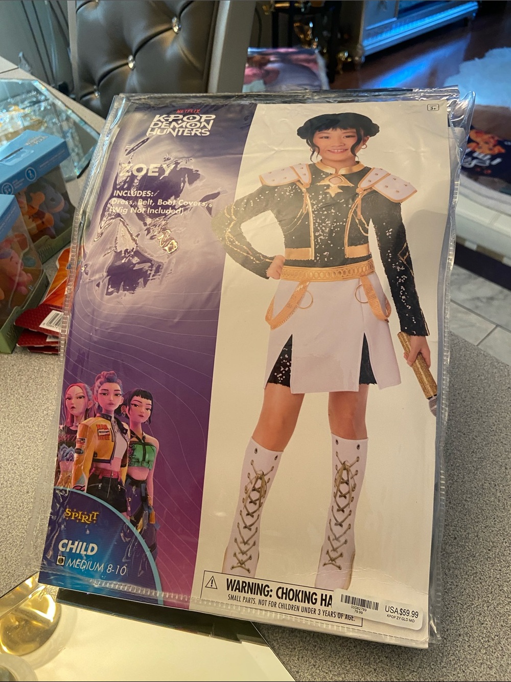 Zoey K-Pop Demon Hunters White & Black Kids Costume - Medium (8-10)